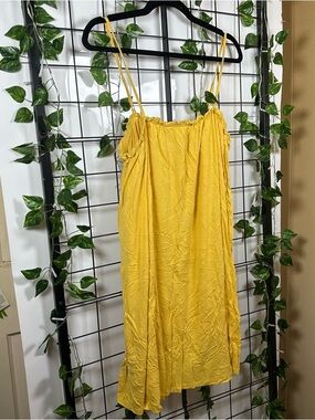 H&M Bright Yellow Midi Dress/Gown Women's M